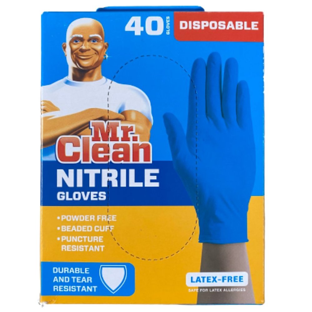 Mr. Clean Nitrile Disposable Gloves Latex Free 40 Gloves per Box Pack of 2